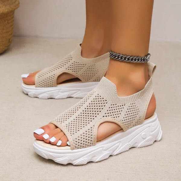 High-heeled Mesh Hollow Casual Running Sandal Plus Size 35-42 Footwear Size