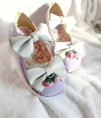 Lolita Doll Thick Heel High Strawberry Sweet Shoes