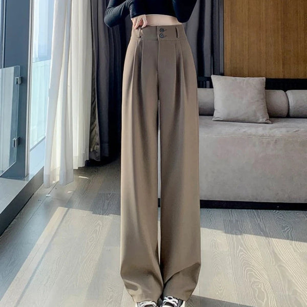 Wide Leg High Waist Loose Style Trendy Trousers