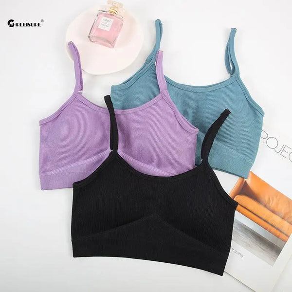 Seamless Slim Crop Top Vest with Chest Pad Activewear & Gym Clothes