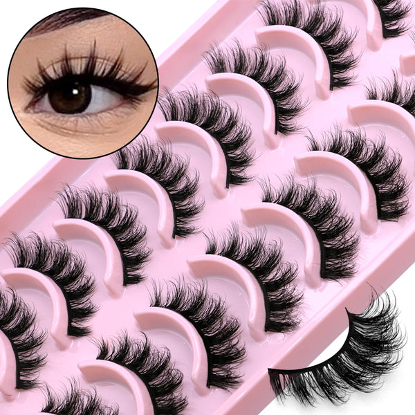 5/10 Pairs Fluffy Soft Wispy Fake Eyelashes