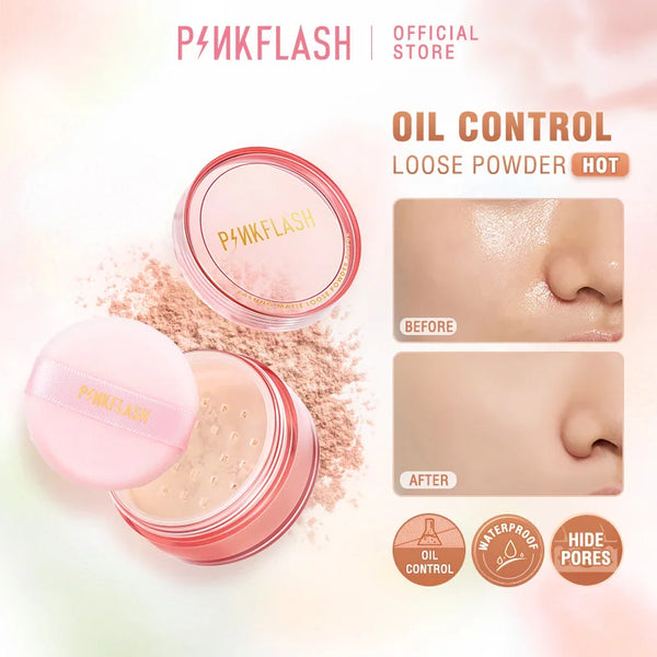 PINKFLASH 3 Colors Matte Loose Powder Waterproof Oil-control Makeup Setting Cosmetics