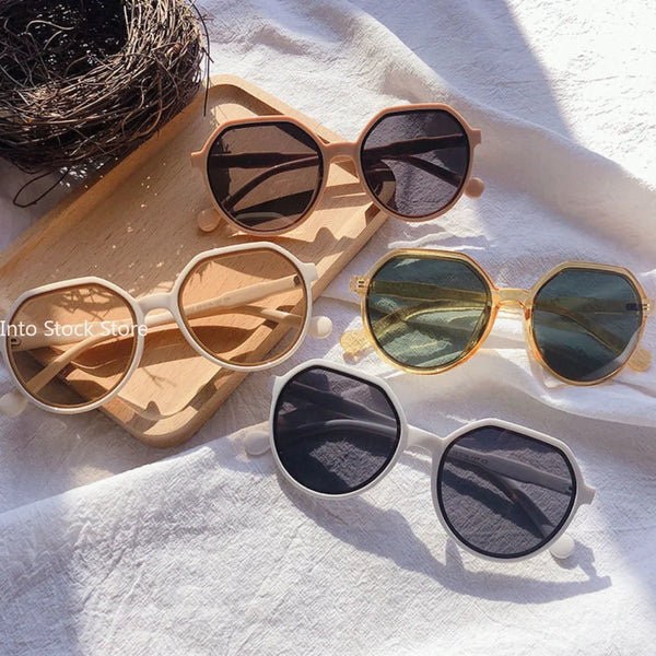 All-Match Round Frame Candy Color Sunglasses