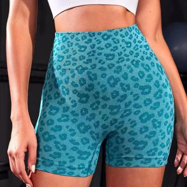New Leopard Print Seamless Scrunch Butt Shorts