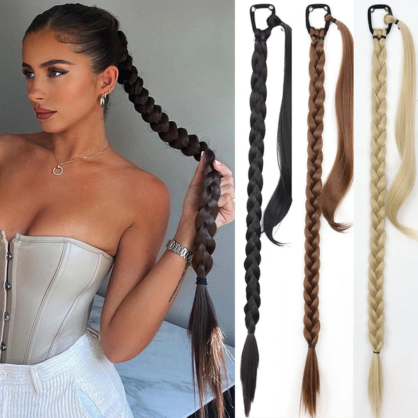 Synthetic Braided Ponytail with Hair Tie Hair Extensions