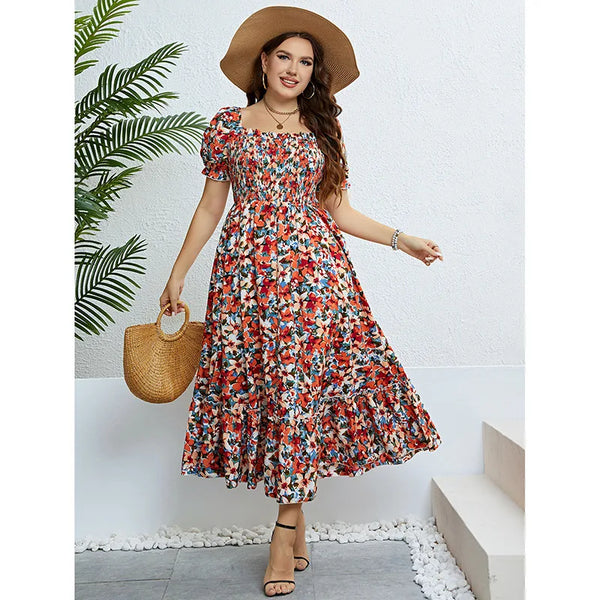 Summer Floral Bohemian Style Beach Dress