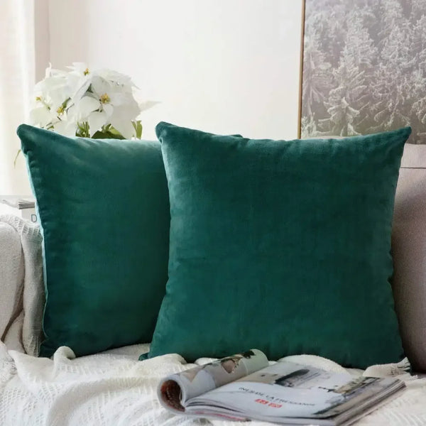 Dark Green Velvet Cushion Covers Pillowcases