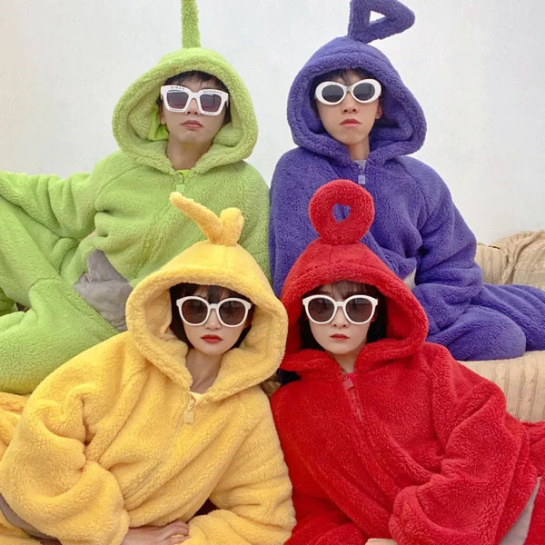 Teletubbies Cartoon Hooded Wearable Adult Blanket Robe