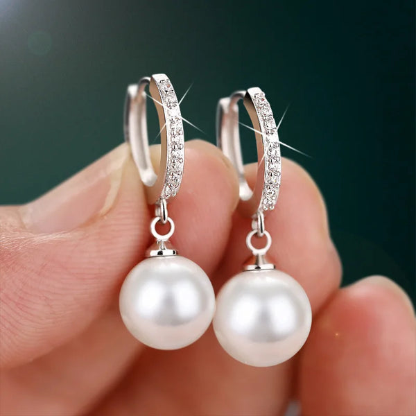 Pearl Drop Silver Earrings